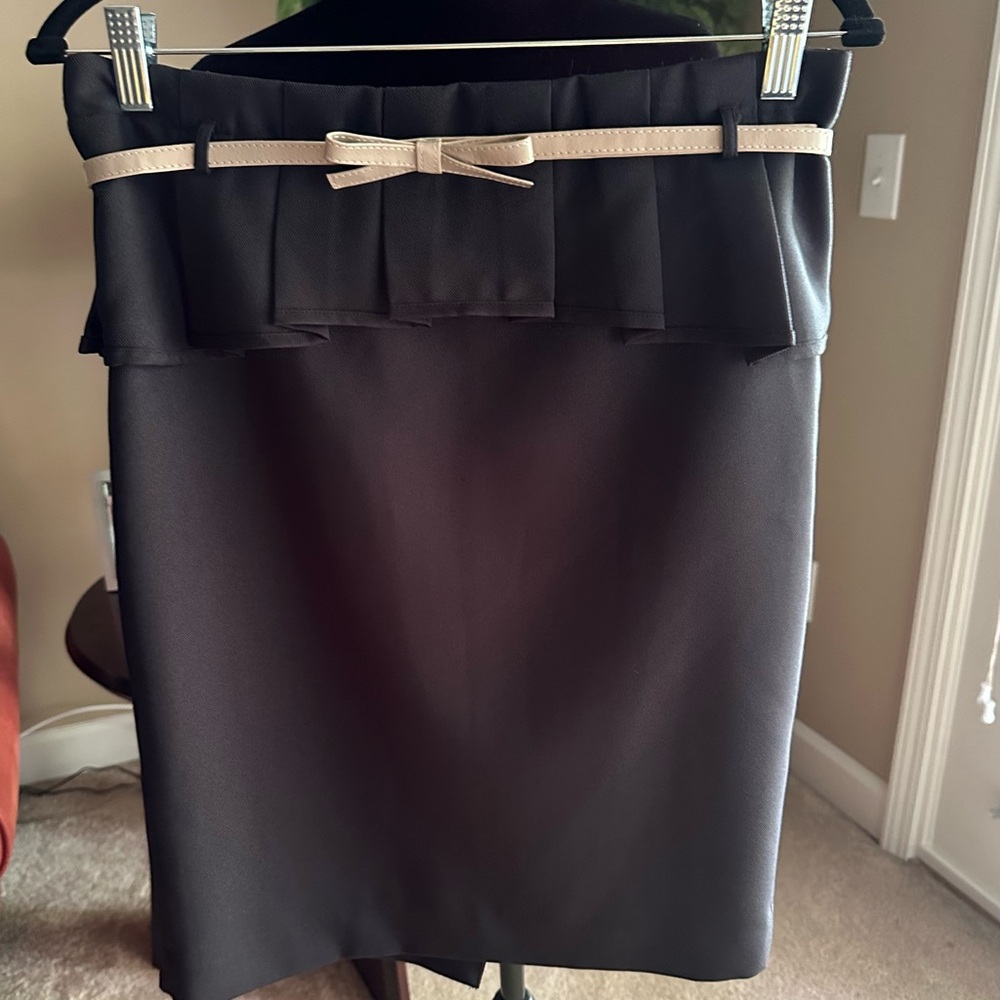 The Limited Black Belted Waistline Peplum Pencil Skirt Size 8 NWT